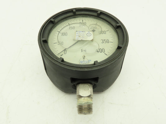 Wika 4" Pressure Gauge Liquid Filled 0-400 PSI 316 SS Tube and Connection