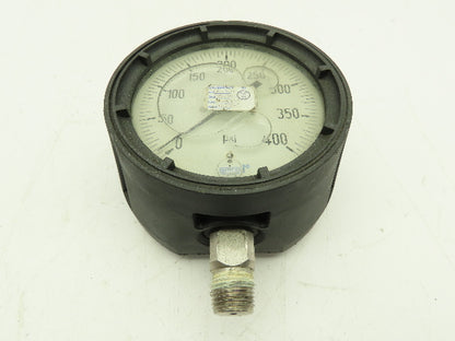Wika 4" Pressure Gauge Liquid Filled 0-400 PSI 316 SS Tube and Connection