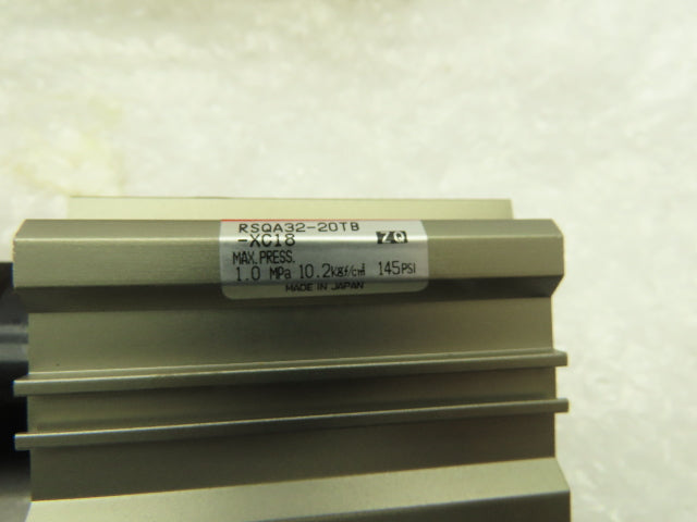 SMC RSQA32-20TB-XC18 Pneumatic Cylinder 32mm Bore 20mm Stroke 145 psi.