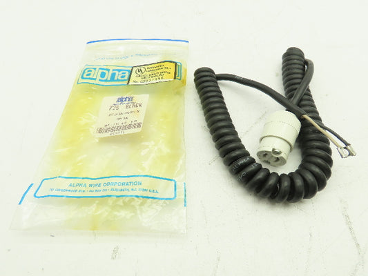 Alpha Wire Corporation 725 BLACK 2/C: 18 AWG (41/34) TC Type SVO 1' Ret. 5' Ext.