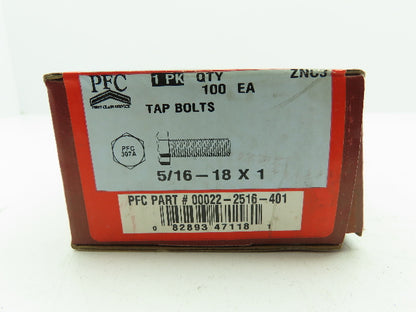 5/16-18 x 1" Hex Tap Bolt Full Thread Zinc Plated Steel Hex Cap Screw LOT OF 500
