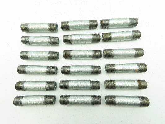 Galvanized Steel Pipe Nipple 1/2"x 3-1/2" NPT Male SCH 40  LOT OF 18