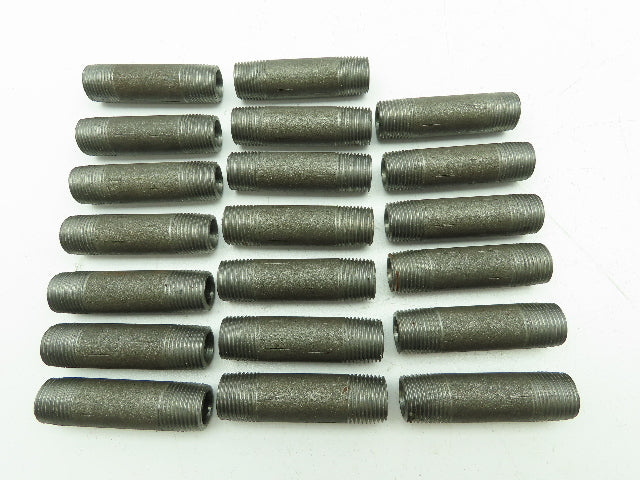 Black Steel Pipe Fitting Nipple 1/2"x 3" NPT Male SCH 80  LOT OF 20