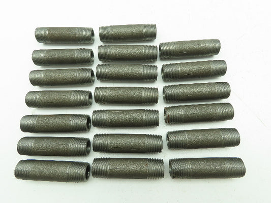 Black Steel Pipe Fitting Nipple 1/2"x 3" NPT Male SCH 80  LOT OF 20