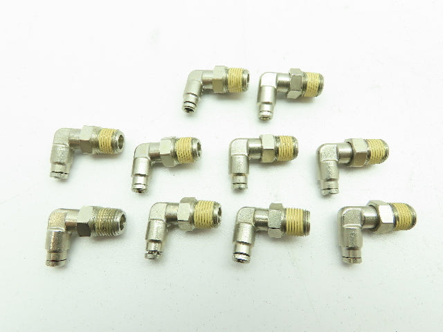 1/8-N-01 Push-to-Connect 90 Deg Elbow Fitting 1/8" Tube x 1/8" NPT LOT OF 10