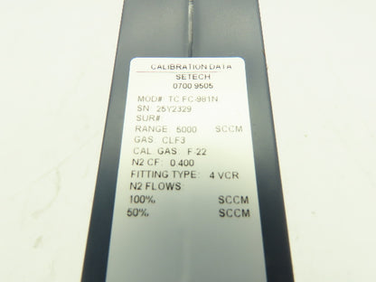 Aera TC FC-981N Mass Flow Controller 5 SLM