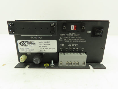 Copley Controls Corp. 800-1153 Power Supply Input: 208/230Vac Output: 40Vdc @13A