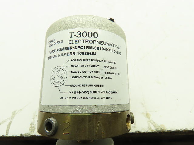 Marsh Bellofram 010-642-000 T-3000 Electropneumatic Valve Type 75 HR Relay