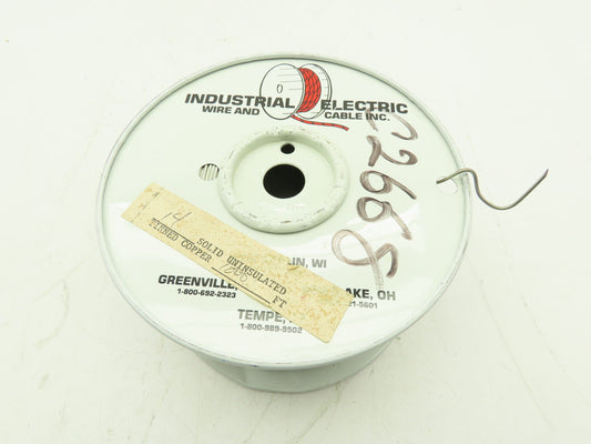 Industrial Electric 14 Ga Solid Uninsulated Tinned Coper Wire Partial 1000' Roll