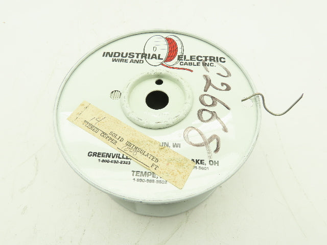 Industrial Electric 14 Ga Solid Uninsulated Tinned Coper Wire Partial 1000' Roll