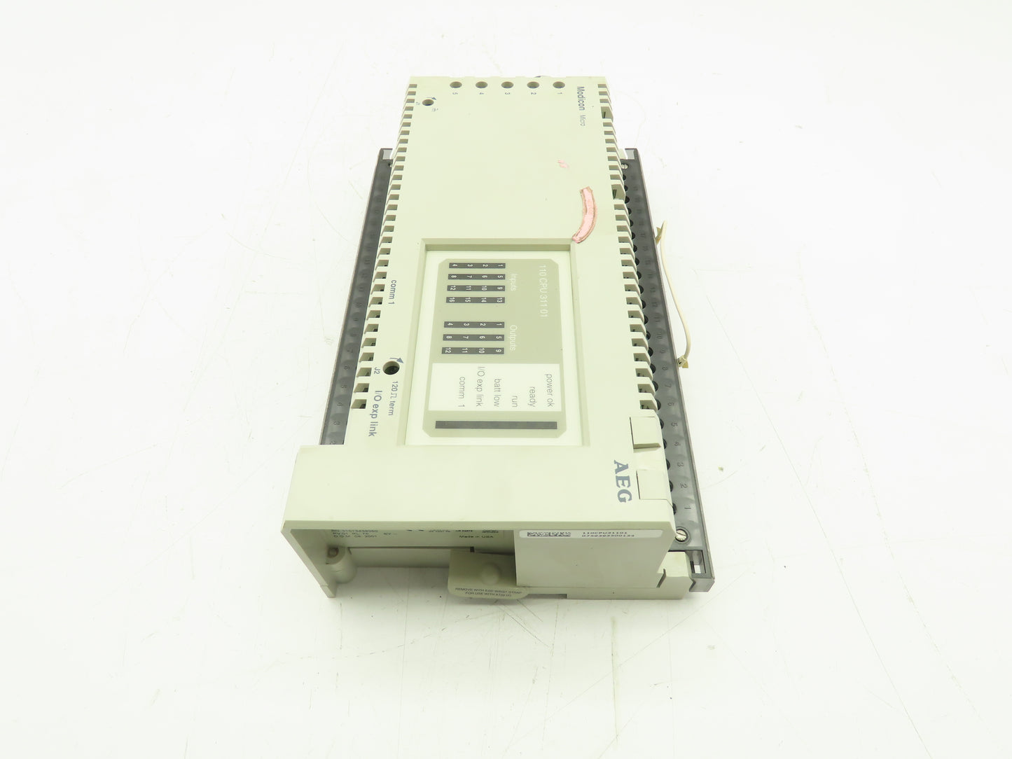 Modicon 110 CPU 311 01 MICRO CPU AC PS AC I/O 115V Controller