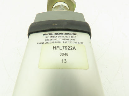 Omega HFL7922A In-line Flowmeter SCFM 70 Deg F 1000 PSI Max HFL