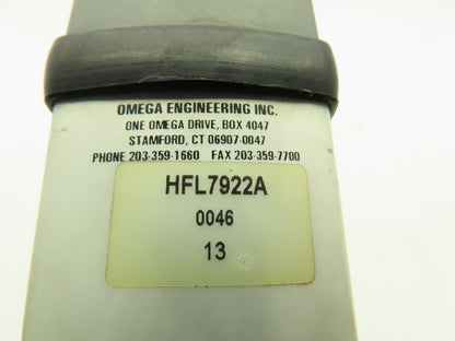 Omega HFL7922A In-line Flowmeter SCFM 70 Deg F 1000 PSI Max HFL