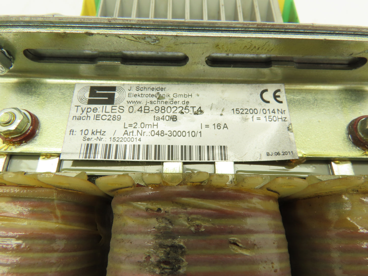 J Schneider Elektrotechnik ILES 0.4B-980225T4 Transformer 10kHz 16A 2.0mH