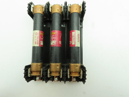 R60030-3COR Buss Fuse Block Holder 3-Pole 30A 600V Class R w/Fuses LOT OF 3