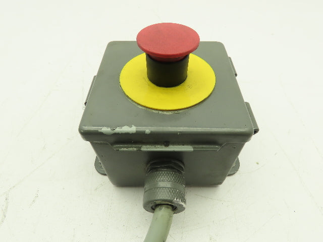 Hoffman A404LP Emergency Stop Push Button Steel Enclosure RED Push/Pull 4x4x3"