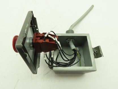 Hoffman A404LP Emergency Stop Push Button Steel Enclosure RED Push/Pull 4x4x3"