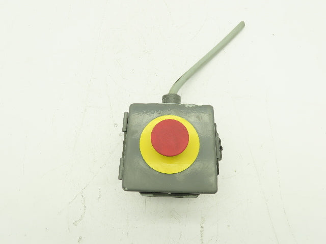 Hoffman A404LP Emergency Stop Push Button Steel Enclosure RED Push/Pull 4x4x3"
