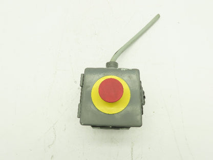 Hoffman A404LP Emergency Stop Push Button Steel Enclosure RED Push/Pull 4x4x3"