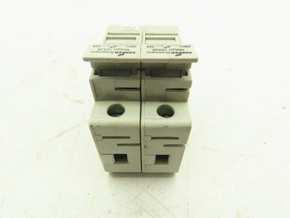 Cooper Bussmann CHM 10X38 Midget Fuse Holder IEC 2-Pole 30A/32A w/Fuses LOT OF 3