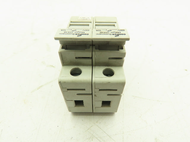 Cooper Bussmann CHM 10X38 Midget Fuse Holder IEC 2-Pole 30A/32A w/Fuses LOT OF 3