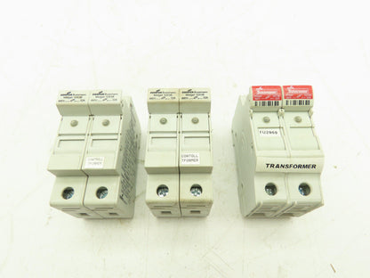 Cooper Bussmann CHM 10X38 Midget Fuse Holder IEC 2-Pole 30A/32A w/Fuses LOT OF 3