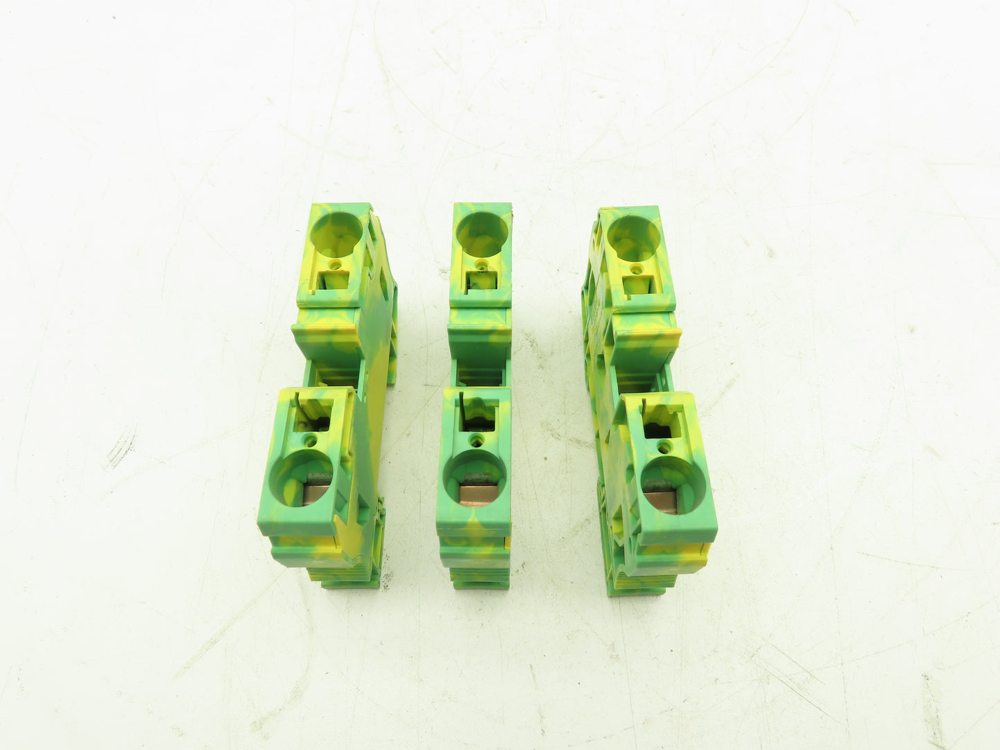 Phoenix Contact ST35-PE Terminal Block 35mm 14-2 AWG Yellow/Green  LOT OF 3