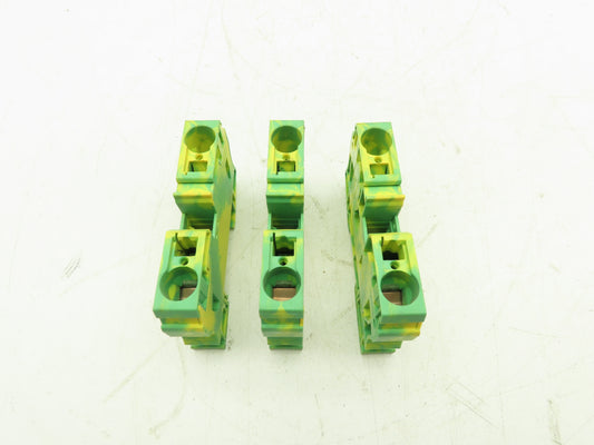 Phoenix Contact ST35-PE Terminal Block 35mm 14-2 AWG Yellow/Green  LOT OF 3