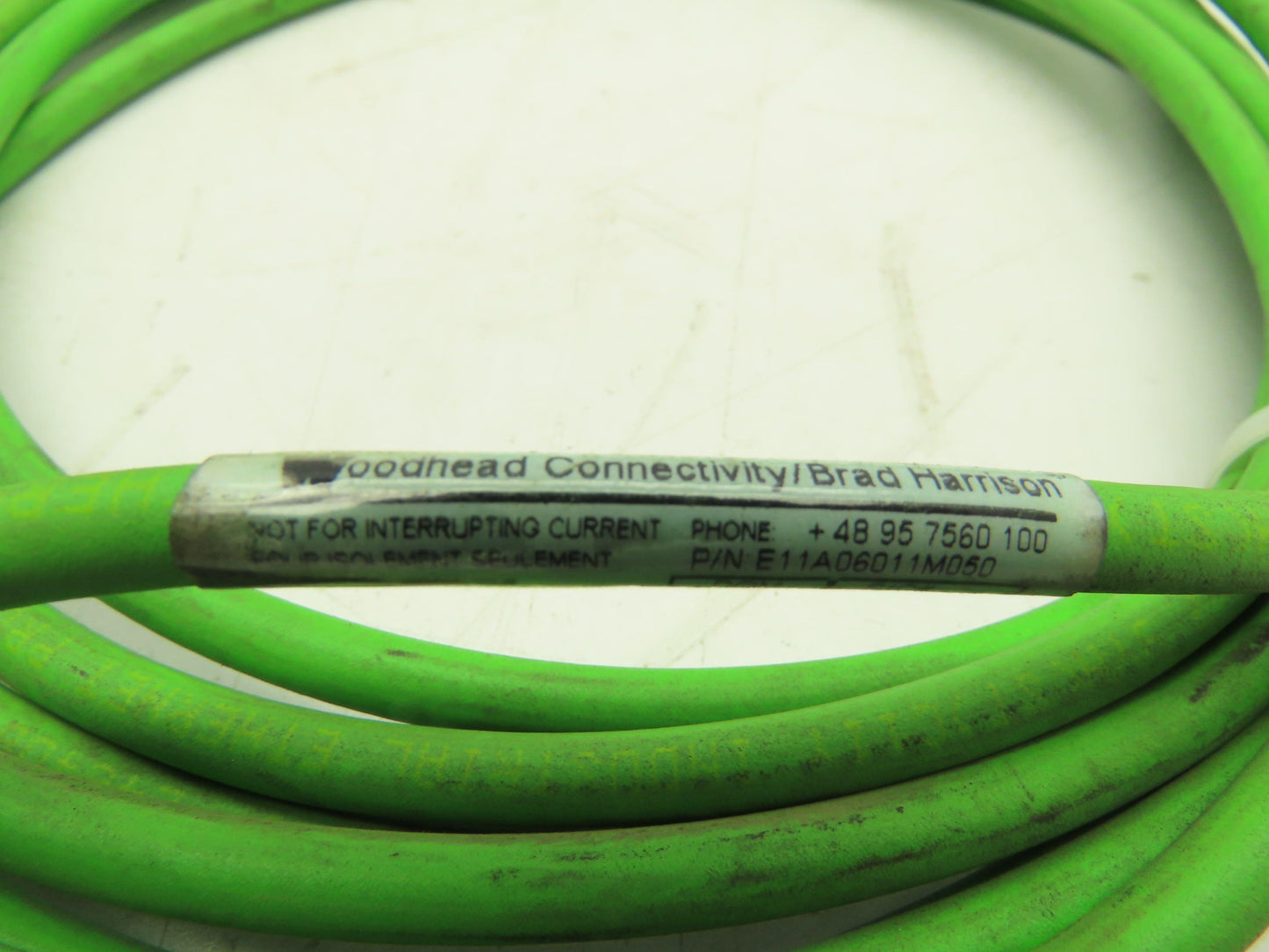 Woodhead E11A06011M050 Micro-Change Cordset Cable 4-Pole Male/Male M12 5M