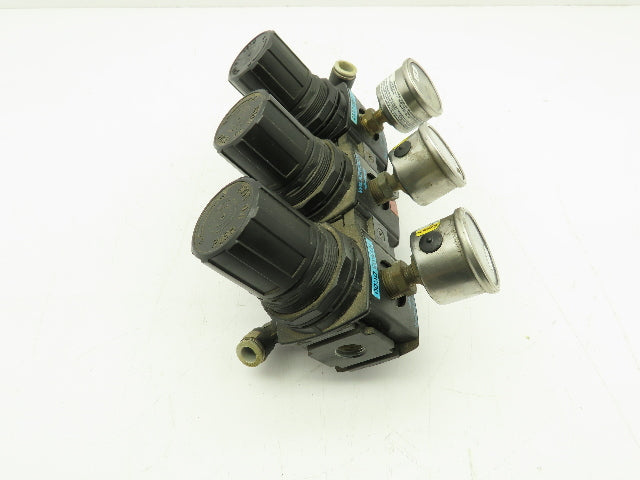 Wilkerson R19-03-CC00 Pneumatic Air Pressure 3 Regulator Assembly 3/8" NPT R19
