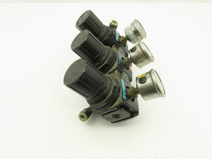 Wilkerson R19-03-CC00 Pneumatic Air Pressure 3 Regulator Assembly 3/8" NPT R19