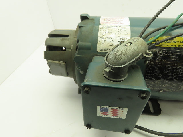 Baldor Boston IDVSNM3538 Electric Motor .5 Hp 230/460V 3Ph 1765 RPM 60:1 GearBox