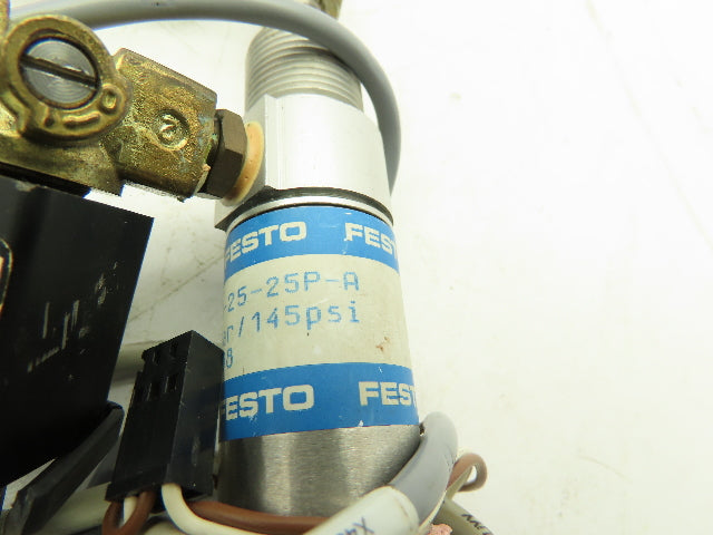 Festo DSNU-25-25P-A Pneumatic Cylinder Assembly 25mm Stroke 24VDC Solenoid