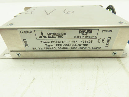 Mitsubishi FFR-S540-8A-RF100 Three-Phase RFI Line Filter 480 VAC