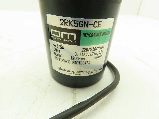 Oriental Motor 2RK5GK-CE Reversible Motor 220/230/240V 1200 RPM