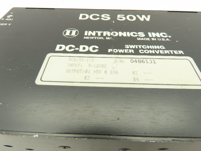 Intronics DCS-50W-1/1 DC-DC Switching Power Converter 9-18 VDC 12Pt