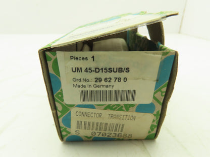 Phoenix Contact UM 45-D15SUB/S Terminal Block Interface Module Connector 15-Pos