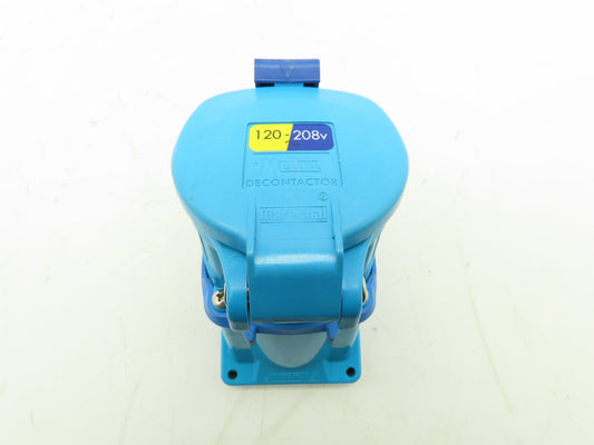 Meltric 33-34167 Pin & Sleeve Receptacle 30A 120-208V Decontactor Plug 3R