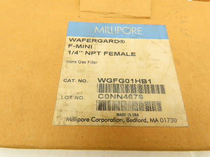 Millipore WGFG01HB1 Wafergard F Stainless Inline Gas Filter 3000 PSI 1/4" NPT
