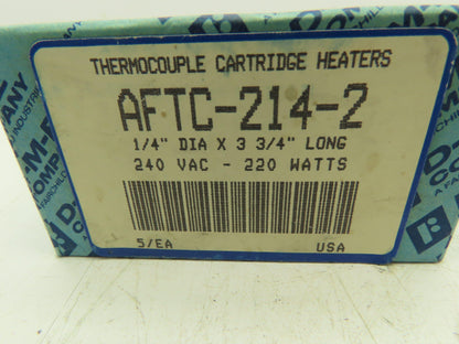 DME AFTC-214-2 Thermocouple Probe Cartridge Heater 240V 220W 3.75"  LOT OF 5