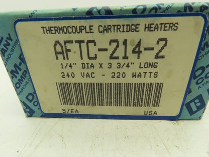 DME AFTC-214-2 Thermocouple Probe Cartridge Heater 240V 220W 3.75"  LOT OF 5