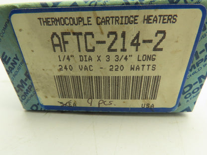 DME AFTC-214-2 Thermocouple Probe Cartridge Heater 240V 220W 3.75"