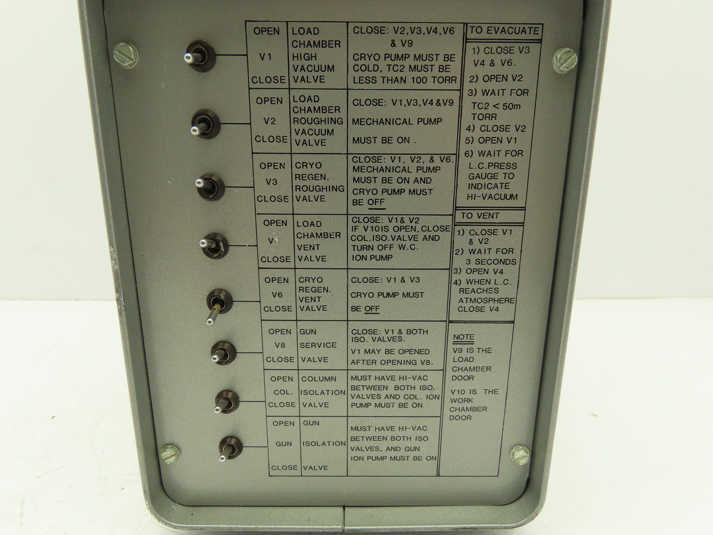 Perkin Elmer D710-0100 Valve Controller Module Box 8-Switch Station