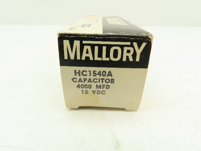 Mallory HC1540A Capacitor 4000MFD 15 VDC 4000uF