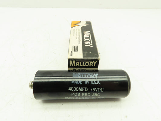 Mallory HC1540A Capacitor 4000MFD 15 VDC 4000uF