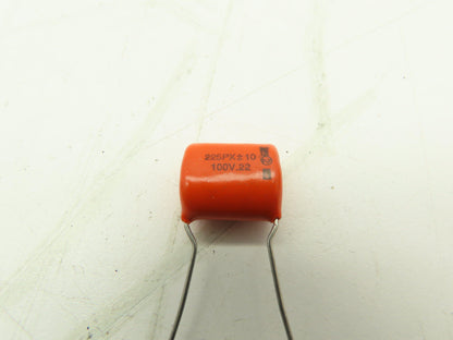 Sprague 225P Orange Drop Film Capacitor 0.22uF 10% 100VDC  LOT OF 10