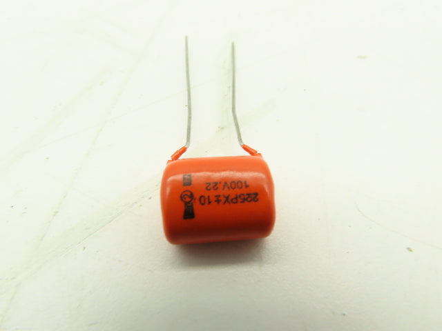 Sprague 225P Orange Drop Film Capacitor 0.22uF 10% 100VDC  LOT OF 8