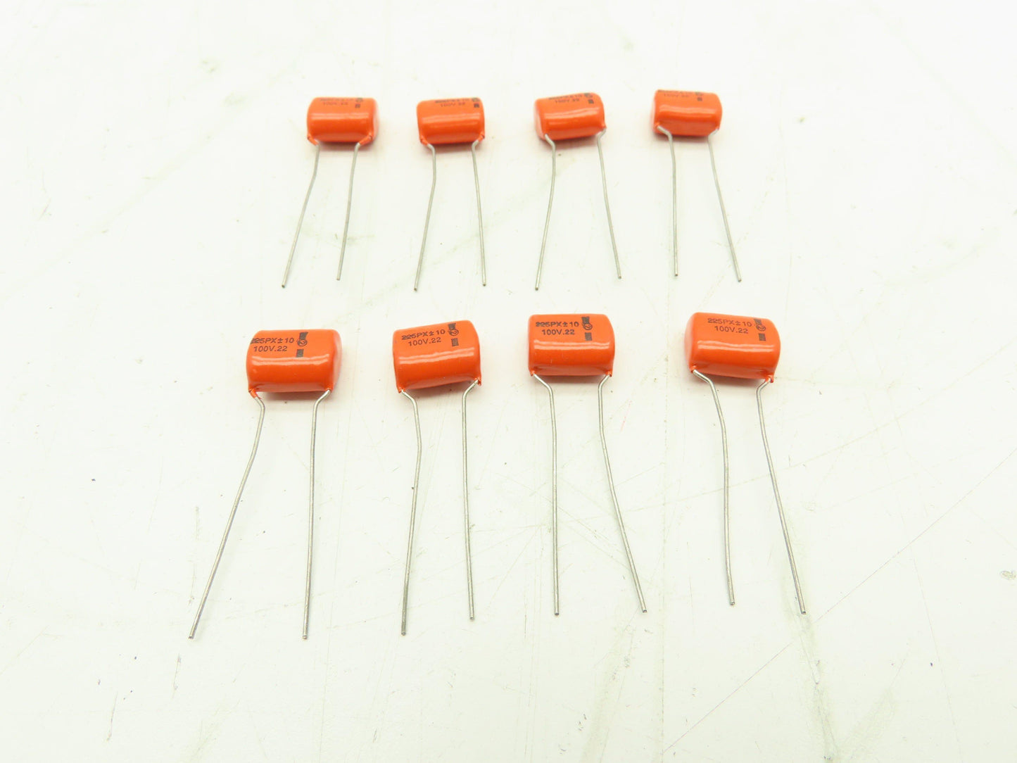 Sprague 225P Orange Drop Film Capacitor 0.22uF 10% 100VDC  LOT OF 8