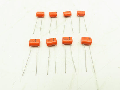 Sprague 225P Orange Drop Film Capacitor 0.22uF 10% 100VDC  LOT OF 8