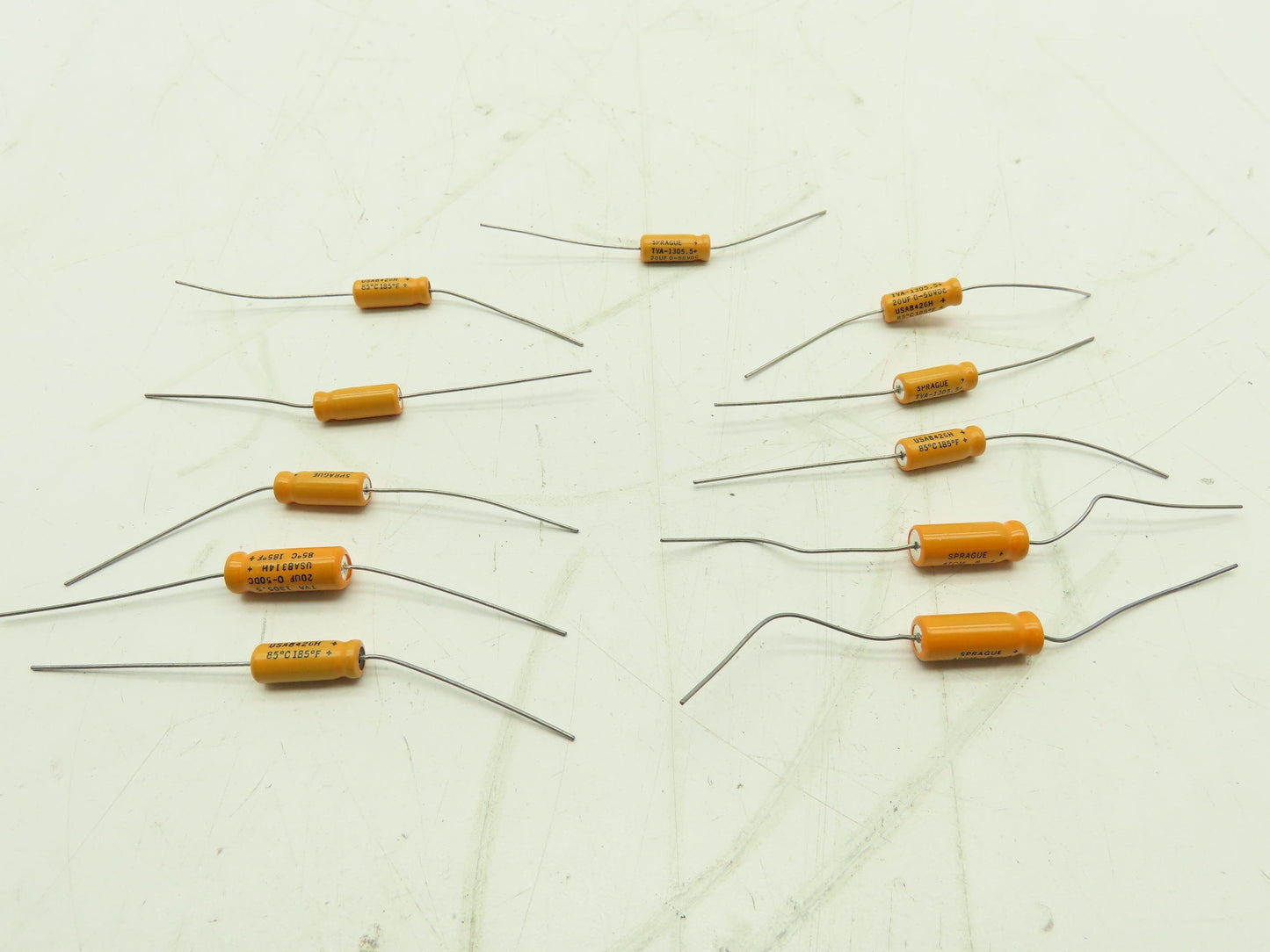 Sprague TVA-1305.5+ 20uF 0-50VDC Electrolytic Capacitor  LOT OF 10